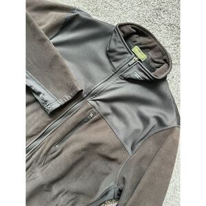 EDDIE BAUER Mens XL TALL Windcutter Full Zip Jacket Blue Black Fleece Zip‎ Up